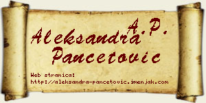 Aleksandra Pančetović vizit kartica